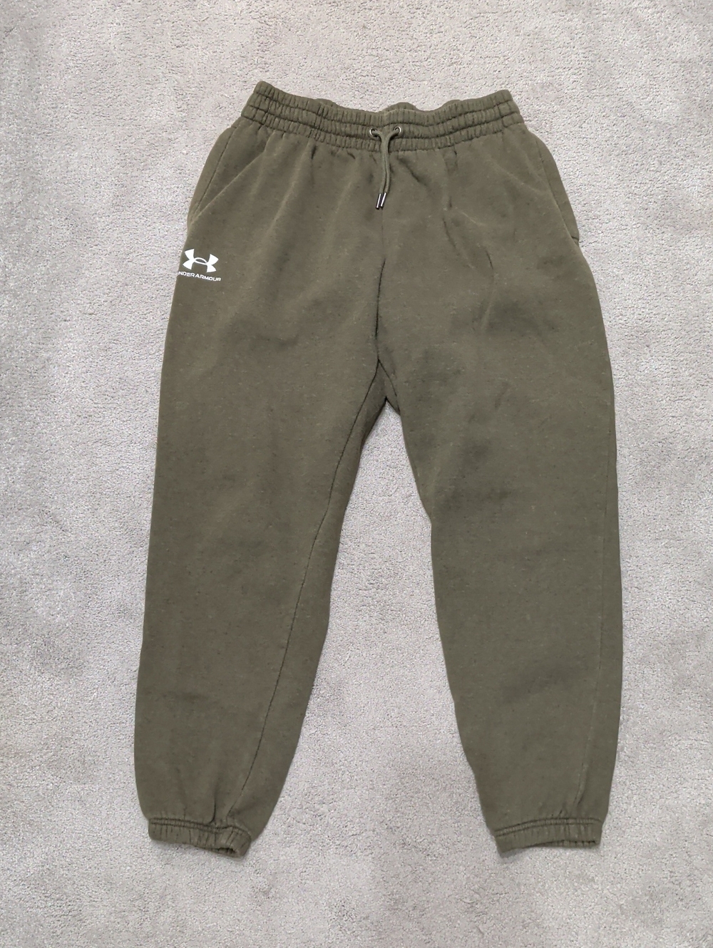 Under Armour Mens Olive Fleece Joggers with Logo